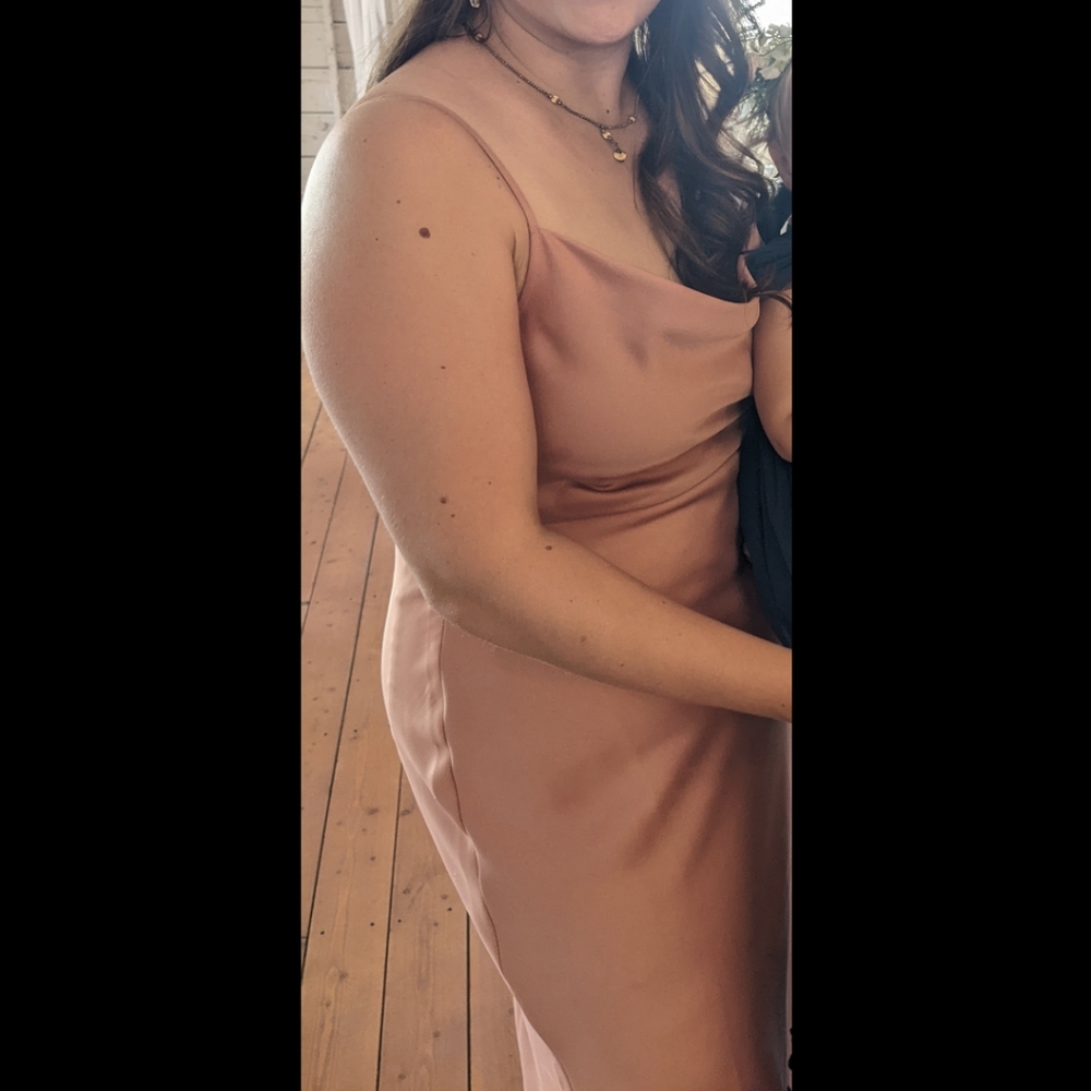BHLDN Cali Satin Cowl-Neck Midi Slip Dress size 16 - Picture 5 of 6